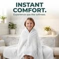 thumbnail image 4 of Unique Bargains Soft Striped Highly Absorbent Coral Fleece Bath Towel Light Grey 55" x 28", 4 of 8