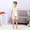 thumbnail image 7 of Monkey Orange Pattern Summer Pajama Set Soft Cotton Short Sleeve Sleepwear 2PCS Pajama Sets Breathable Lounge Set Size 10Y, 7 of 7