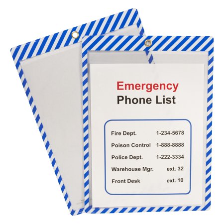 UPC: 0038944441054 | C-Line  CLI44105  Safety Striped Shop Ticket Holders  25 / Box  Blue White