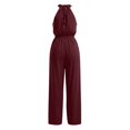 thumbnail image 7 of Lenpel Wide Leg Halter Jumpsuits for Women Casual Sleeveless High Waist Rompers with Pockets Beach Vacation Outfits, 7 of 7