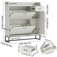 thumbnail image 2 of Fairy Shoe Cabinet with 2 Flip Drawers, Shoe Storage Cabinet with Drawer for Entryway, Hallway, Shoe Organizer Cabinet, White, 2 of 7