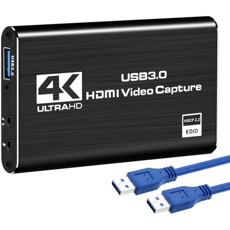 ANSTEN Video Capture Card, HDMI to USB3.0 4K 60HZ Game Capture Device Support Windows Linux OS X System OBS YouTube Twitch Streaming and Recording for PS4 Xbox One Game Use