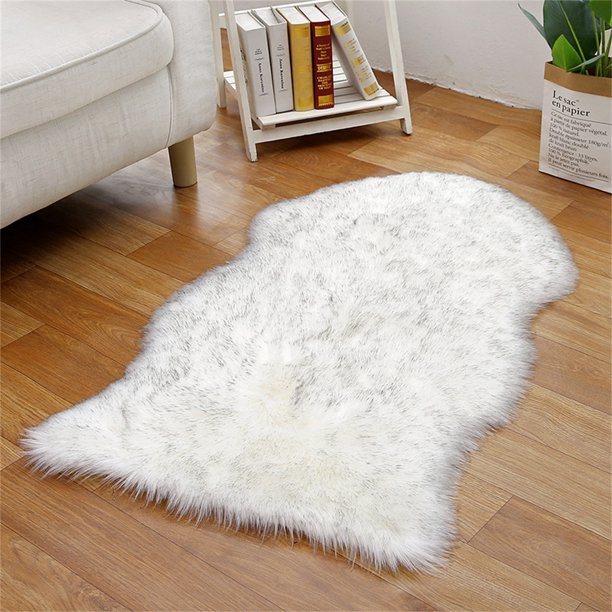 Alfombra de felpa de lana de imitación para sala de estar, dormitorio, sofá, asiento de oficina, ventana de Bahía, 60x90cm Wmkox8yii HFSH911
