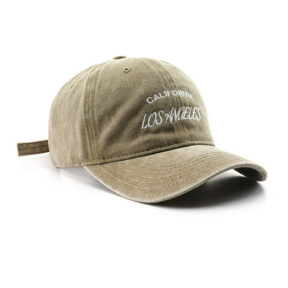 Yuanlong Baseball Cap Men Women Washed Distressed Letter Embroidery Bill Hat Streetwear Daily Stylish Adjustable Headwear