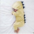 thumbnail image 1 of Zhuge Mono de una pieza con capucha y manga larga con diseño de dinosaurio de dibujos animados para bebé niño y niña (amarillo), 1 of 4