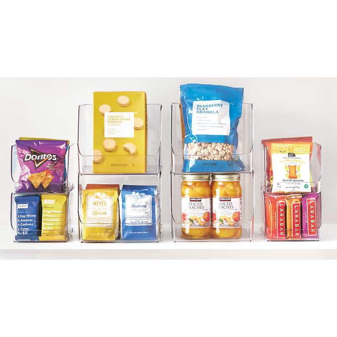iDesign Stacking Open Front Pantry Bins, 8piece Set