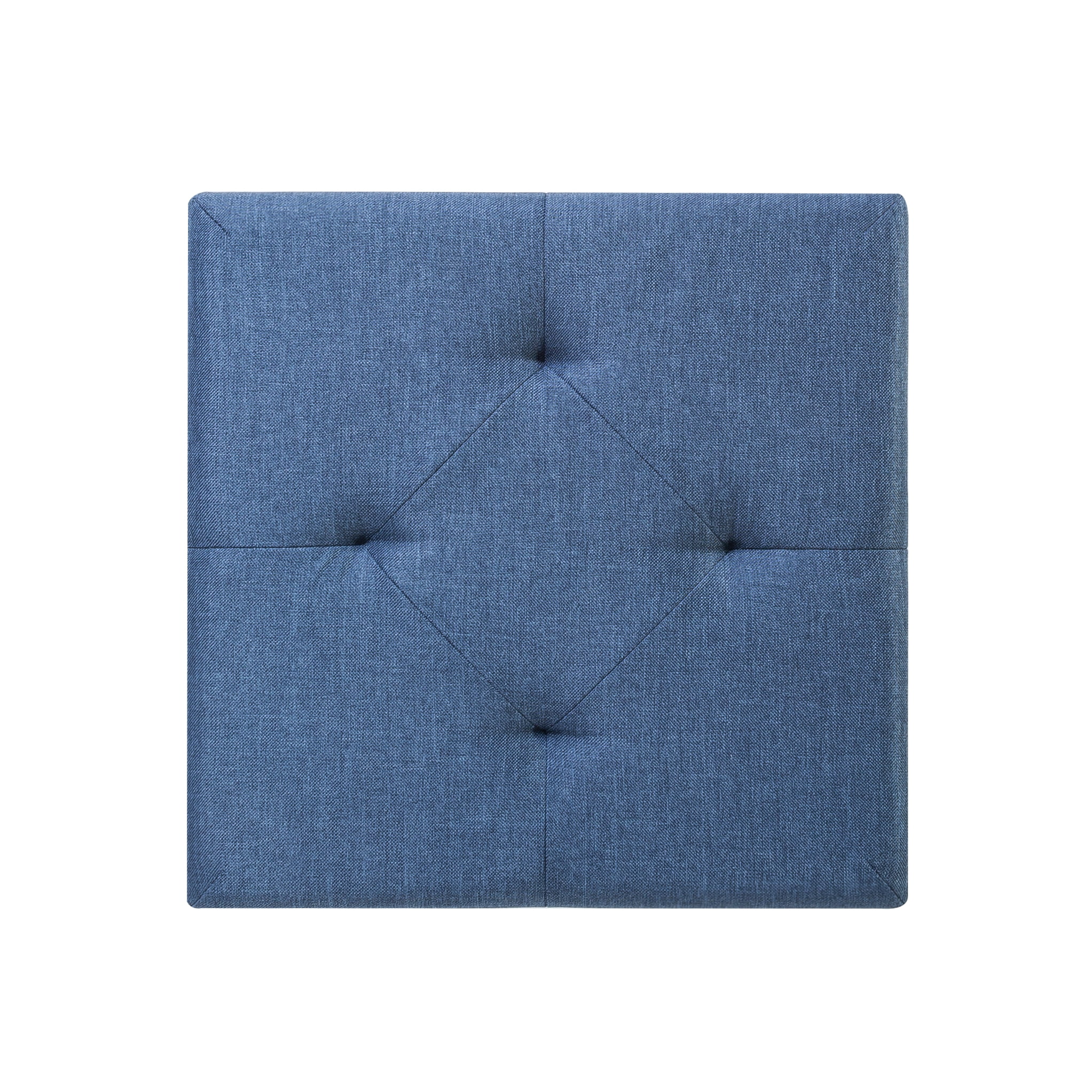 Mellow Stockbox 15" Ottoman with Storage Drawer, Blue