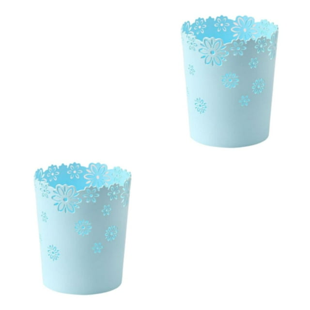 Wweixi Durable Trash Bin With Anti Slide Bottom Reliable And Convenient Prevents blue large size 2Set