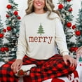 thumbnail image 5 of Merry Christmas Tree Stars - Women's Garment Dyed Long Sleeve Graphic T-Shirt, 5 of 11