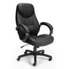 OFM Stimulus Series Model 522-LX Leatherette Executive High-Back Chair with Fixed Arms, Black