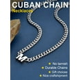 thumbnail image 4 of ChainsProMax Men A-Z Letter Necklace 7mm Cuban Link Chain Necklace Valentine's Day gift for Men, 4 of 9