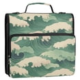 thumbnail image 5 of FORMRS Zipper Binder with Shoulder Strap 2-inch Ring 500 Sheet Capacity File Bag, Green Wave Pattern, 5 of 5