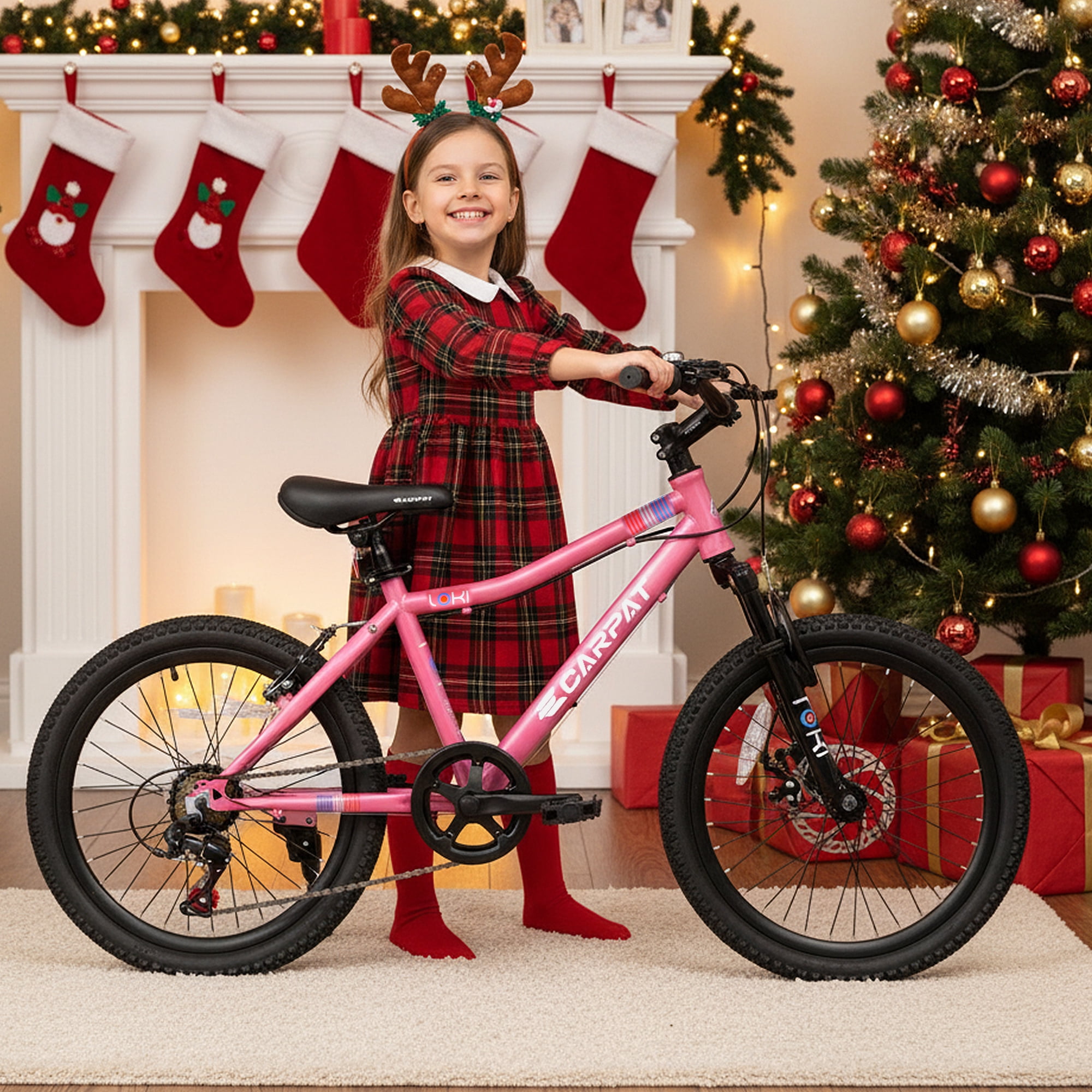 Kids' Bicycles 20 Inch Mountain Bike For Boys Girls Ages 5-10, 7 Speed Mtb Summer Travel Birthday Gifts Children Bicycles
