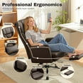 thumbnail image 6 of Primy Cross Legged Office Chair with Footrest & Convertible Armrests, 500LBS Capacity Home Desk Chair, Ergonomic Recliner with Lumbar Pillow, Criss Cross Design, Big and Tall Executive Chair, 6 of 12
