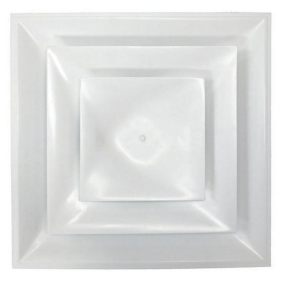 American Louver 8 in Square Step-Down Diffuser, White STR-C-8W-FR