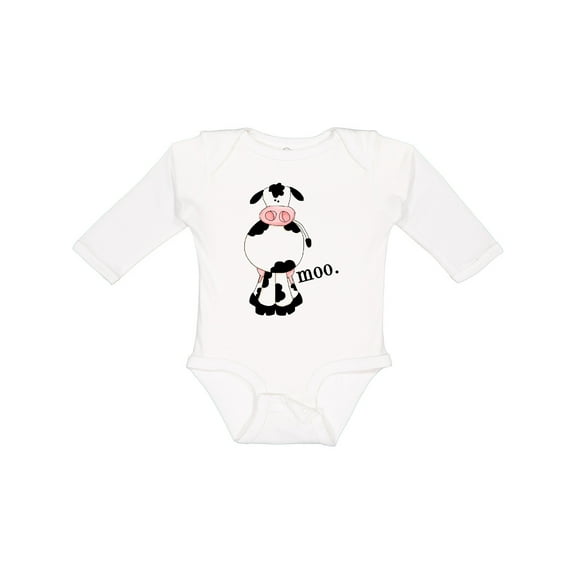 Inktastic Cow-moo. Boys or Girls Long Sleeve Baby Bodysuit