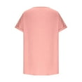 thumbnail image 6 of Womens Short Sleeve Tops Dressy Casual Blouse Short Pleated Short Sleeve Round Neck Cotton Shirts Summer Clothes Breathable Basic Loose Pullover Top, 6 of 7