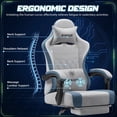 thumbnail image 5 of Vyrox Reclining Gaming Chair with Footrest, Massage Lumbar Support, Breathable Technical Fabric, Ergonomic Video Game Chair with Headrest, Gray, 5 of 7