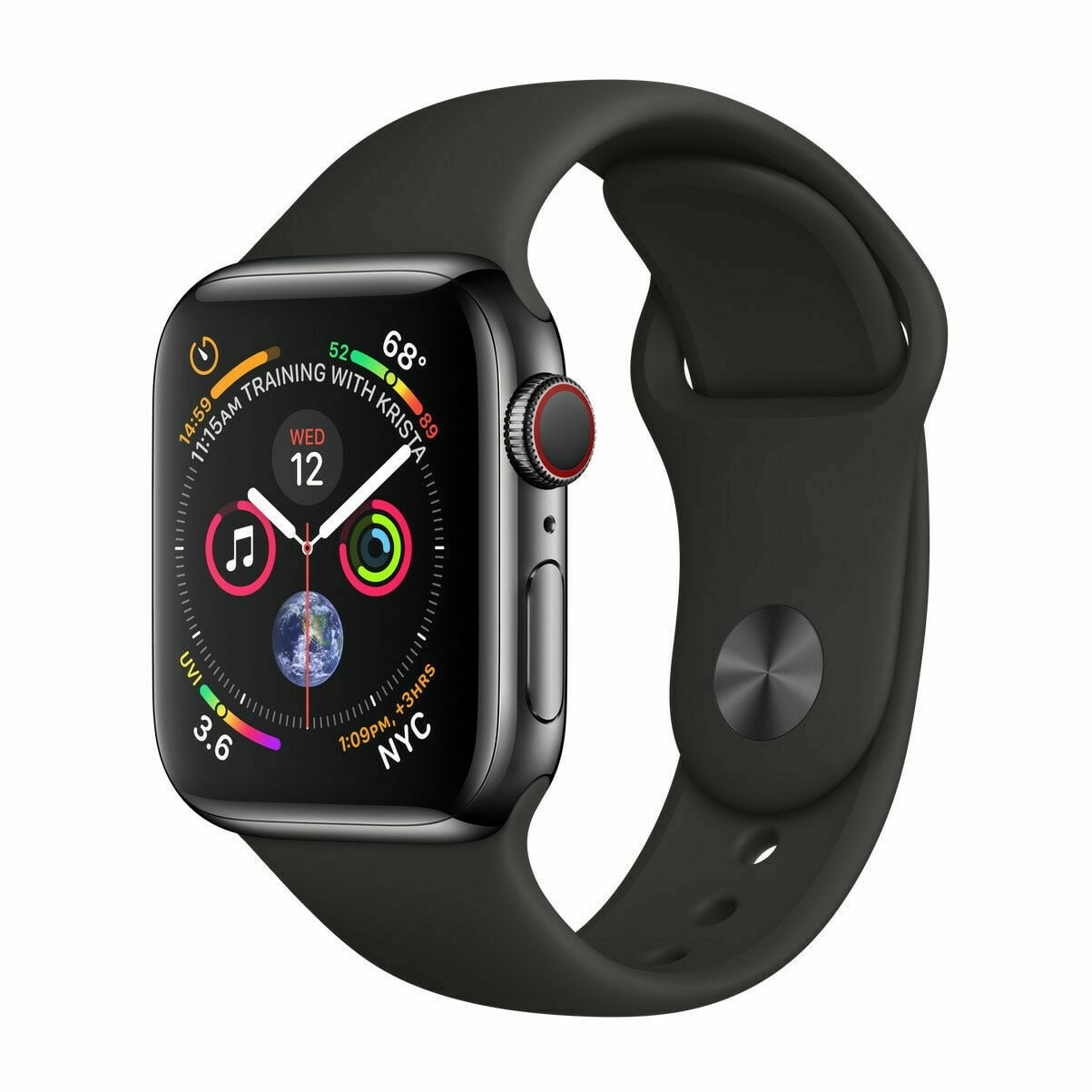 Refurbished Apple Watch Series 4 44mm GPS + Cellular 4G LTE - Stainless Steel - Space Black