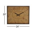 Decmode Rustic 20 X 24 Inch Square Wall Clock