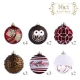 thumbnail image 6 of Valery Madelyn 16ct 3.15 inches Christmas Ornaments, Shatterproof Rustic Red White Copper Assorted Hanging Christmas Decor for Holiday Party and Decoration, 6 of 9