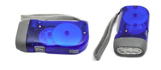 2-PACK -- 3 LED Hand Crank Squeeze Dynamo Flashlight