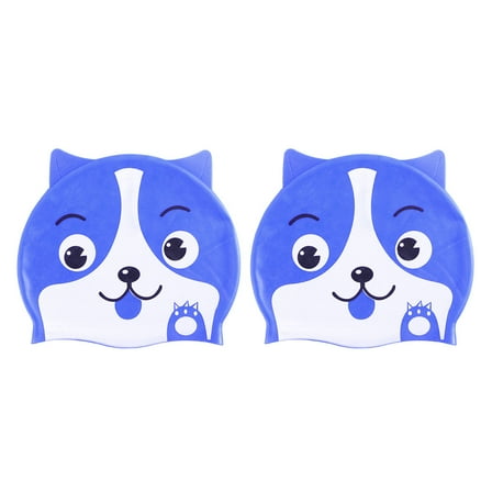 Hemoton  2 Pcs Unisex Swimming Cap Cartoon Fish Nose Clip Kids Stickers Men and Women Blue