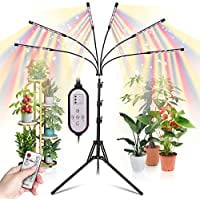 

Grow Light with Stand Indoor Plants with Red Blue Spectrum 10 Dimmable Brightness 4/8/12H Timer 3 Switch Modes 15-60 inches Adjustable Tripod Stand Suitable for Various Plants Gro