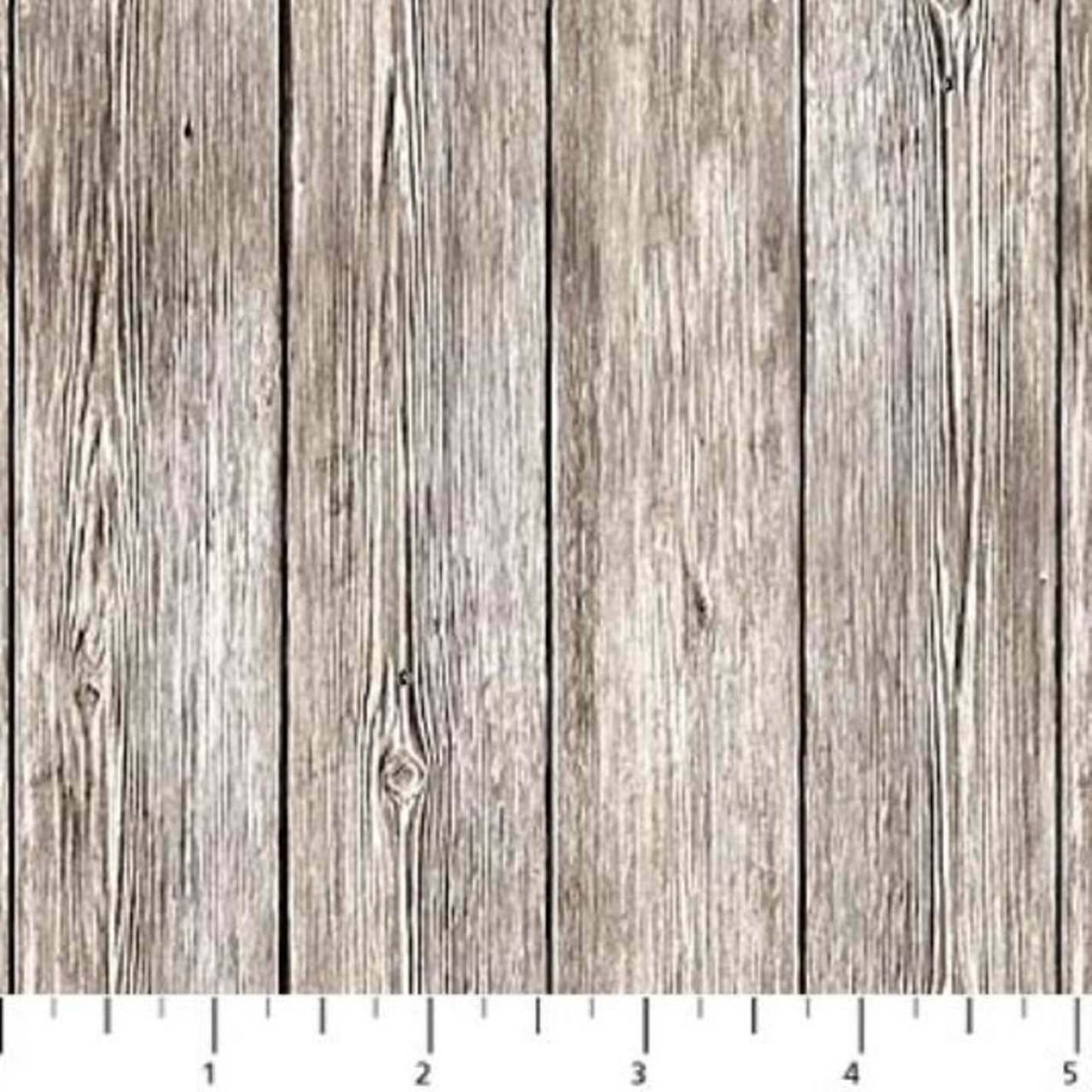 Naturescapes Gray Wood PlankGray Cotton Fabric by Northcott Fabric