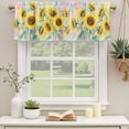 thumbnail image 2 of Sunflowers Curtain Valances for Windows, Kitchen Valance Window Treatments Panel 2 Pack, Yellow Floral Summer Botanical Elegant Pastoral Rod Pocket Short Curtains for Bathroom Bedroom 42 x 18 Inch, 2 of 8
