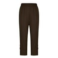 thumbnail image 5 of Womens Capri Leggings Pants Clearance Clothes Under $5.00 Casual Stretch Athletic Workout Yoga Pants High Waist Slim Fit Trousers, 5 of 7