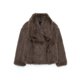thumbnail image 4 of Abrigo de Piel Sintética para Mujer, Chaqueta de Piel Sintética, Chaqueta de Invierno de Larga con Solapa, Parka Corta Café XL, 4 of 10
