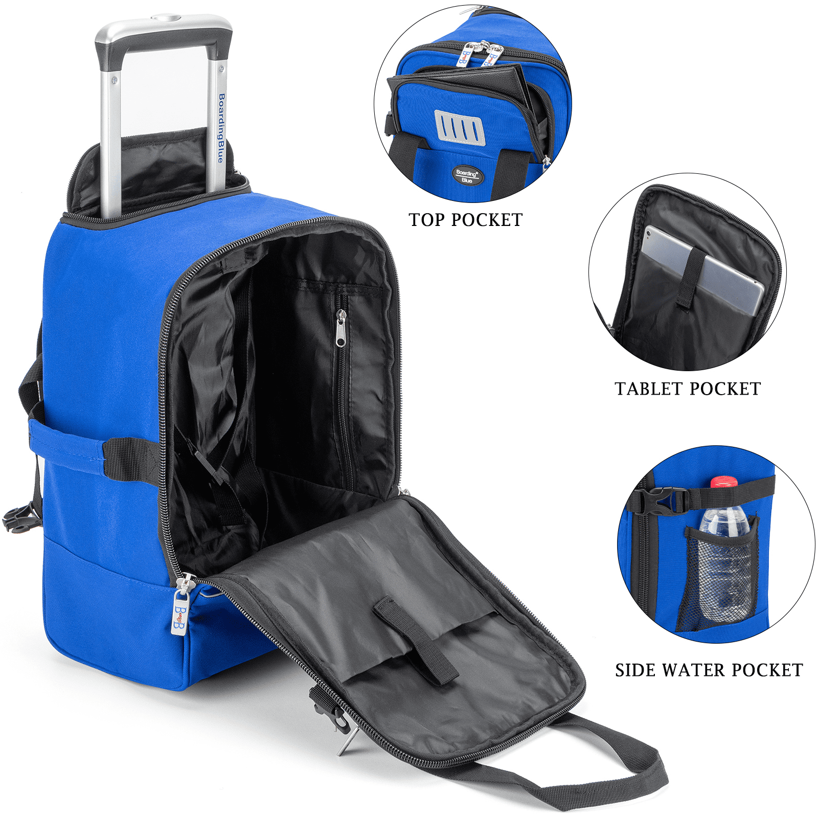 17x10x9 Inches United Airlines Rolling Personal Item Under Seat Travel Bag Suitable For Major Airlines, Rolling Travel Bag Design  (Navy)