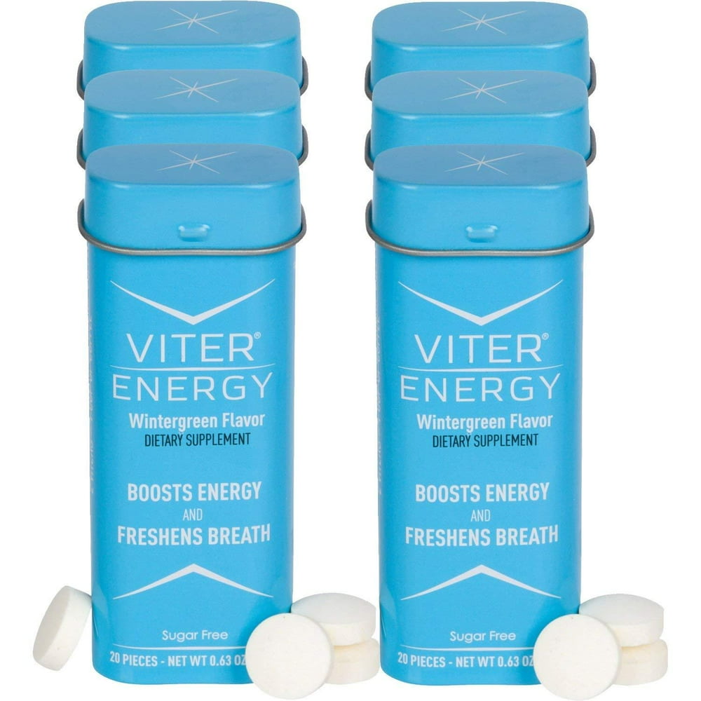 Viter Energy Wintergreen Caffeinated Mints 40mg Caffeine & BVitamins