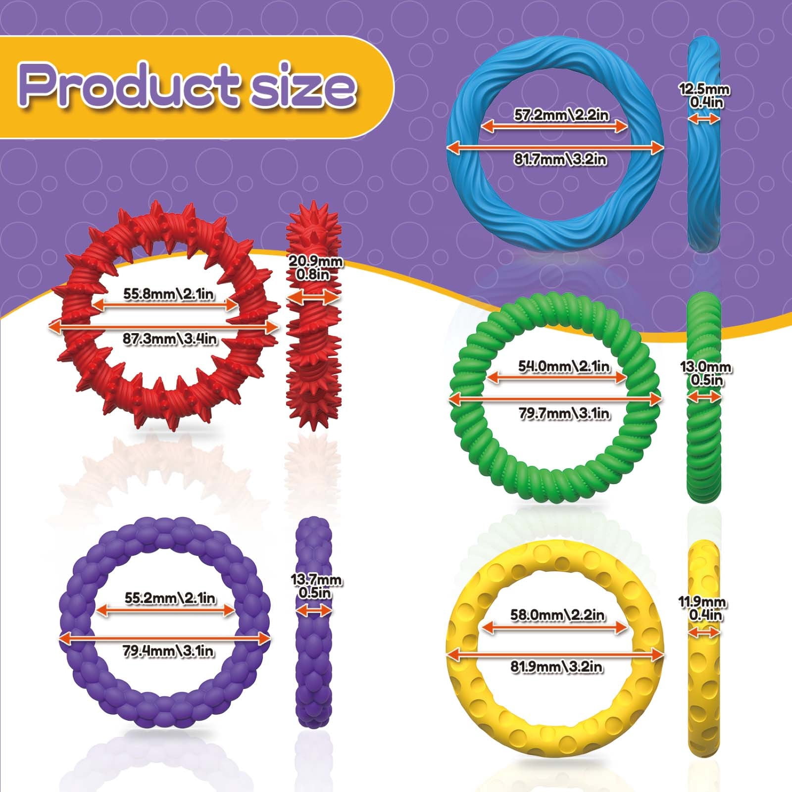Bracelets Anti-Stress Arc-en-Ciel (Lot de 10 Pièces