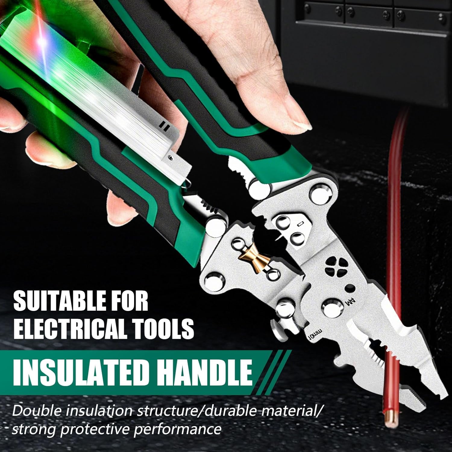 ABPETE 18 in 1 Foldable Wire Stripper, Multifunctional Folding Professional Wire Cutters, Electrical Multitool for Stripping, Cutting, Crimping, Crimper, Twister(3)