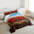 thumbnail image 3 of Feelyou Red Groovy Floral Bedding Comforter Set, Farmhouse Flower Botanical Twin Comforter Sets, Vintage Oil Printing Reversible Bedding Set, Microfiber Bedroom Decor, 2 Pieces, 3 of 8