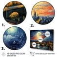 thumbnail image 3 of Designart "Starry Night in Paris A Masterpiece I" Architecture Floater Framed Wall Art Living Room, 3 of 7
