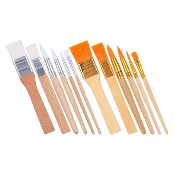 WHAMVOX 12 Pcs Ergonomic Painting Paintbrushes Child Travel