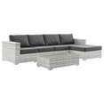 thumbnail image 1 of Lounge Sectional Sofa Chair Set, Rattan, Wicker, Grey Gray, Modern Contemporary Urban Design, Outdoor Patio Balcony Cafe Bistro Garden Furniture Hotel Hospitality, 1 of 10