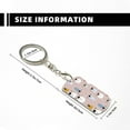 thumbnail image 4 of Goofa Cute Hand Drawn Bear Printed Rectangular Metal Keychain Bag Charm Floral Charm for Purse Keys Metal Keyring Gift for Women Accessories, 4 of 7