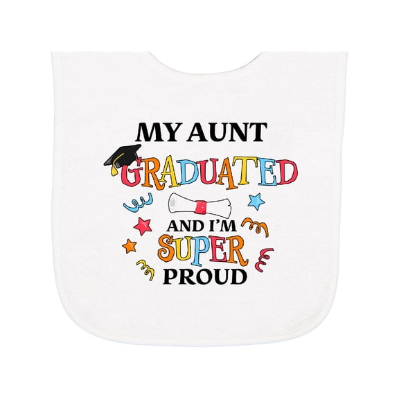 Inktastic My Aunt Graduated and I'm Super Proud Baby Terry Cloth Bib