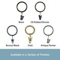 thumbnail image 5 of Kenney Clip Rings for 1" to 1-1/4" Diameter Curtain Rods, Bronze/Black, Set of 14, 5 of 5