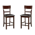 thumbnail image 3 of Set of 2 Chairs Dining Room Furniture Dark Brown Cushioned Solid wood Counter Height Chairs, 3 of 5