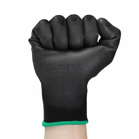 

12Pairs Safety Coating Work Gloves Hand Protect PU Nylon Antiskid Dust-proof S