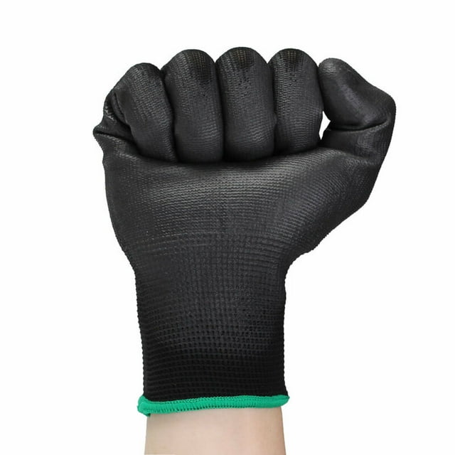12Pairs Safety Coating Work Gloves Hand Protect Pu Nylon Antiskid Dust-Proof