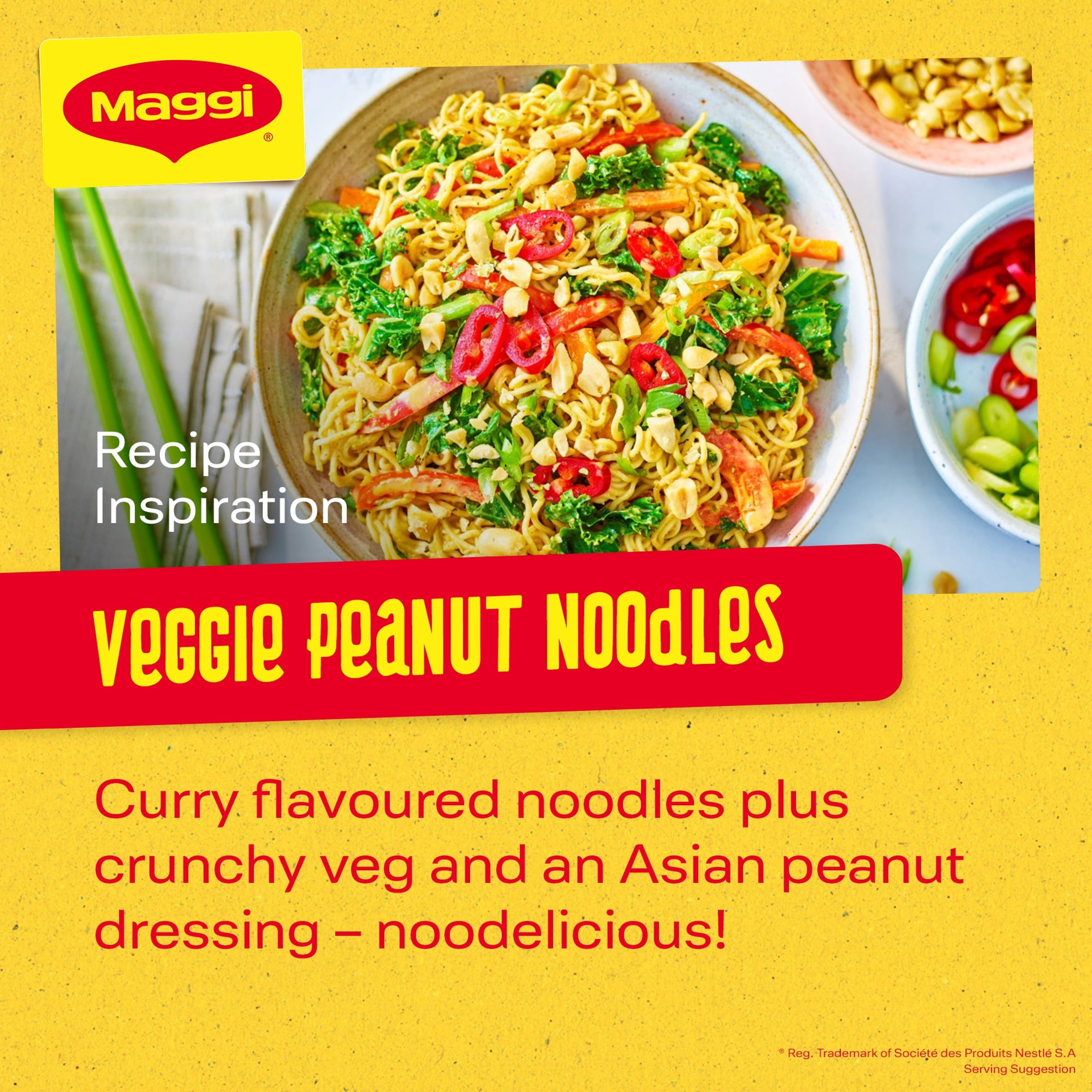 Maggi 2-Minute Instant Noodles - Curry Flavour 5x79g, Imported from Britain