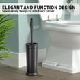 thumbnail image 6 of Toilet Brush and Holder 2 Pack, Toilet Bowl Brush with Extra Long Handle, Toilet Scrubber and Covered Holder, Toilet Brushes for Bathroom-Space Saving, Covered Brush, Durable, Deep Cleaning(Black), 6 of 6