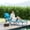 Light Blue, variant on Outsunny 4-level Reclining Back Outdoor Chaise Lounge Chair, Reading Hole Include Tanning Chair, Gray