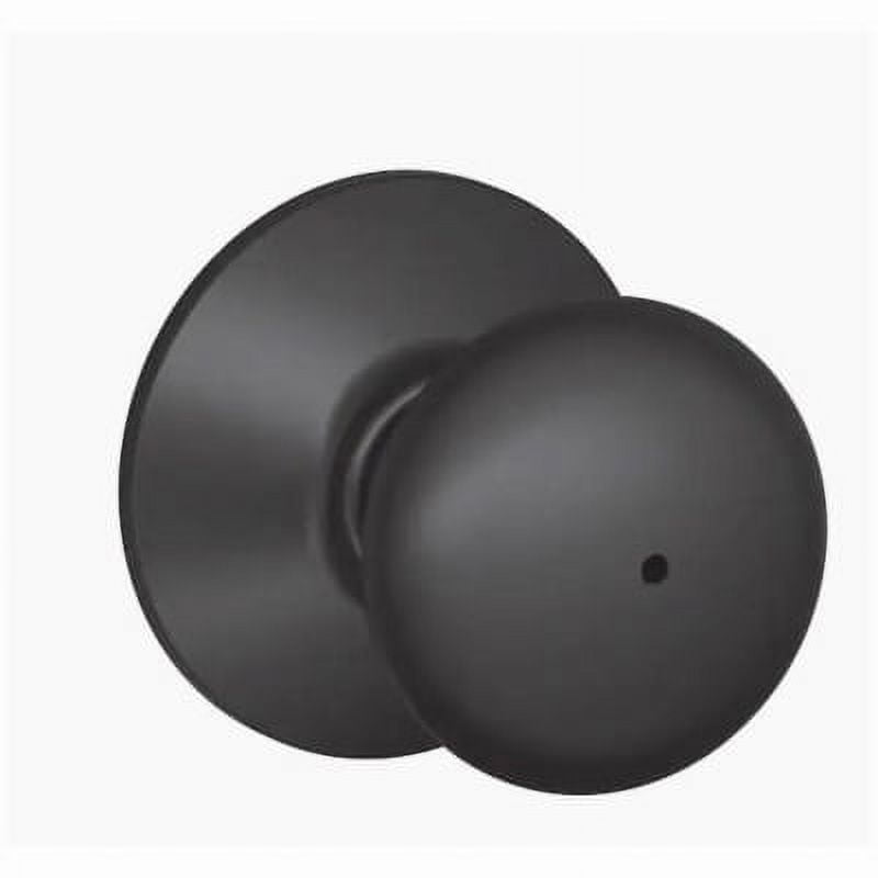 Schlage Plymouth F-Series Classic Privacy Door Knob - Matte Black - Right or Left Handed — Residential Use, Standard Application